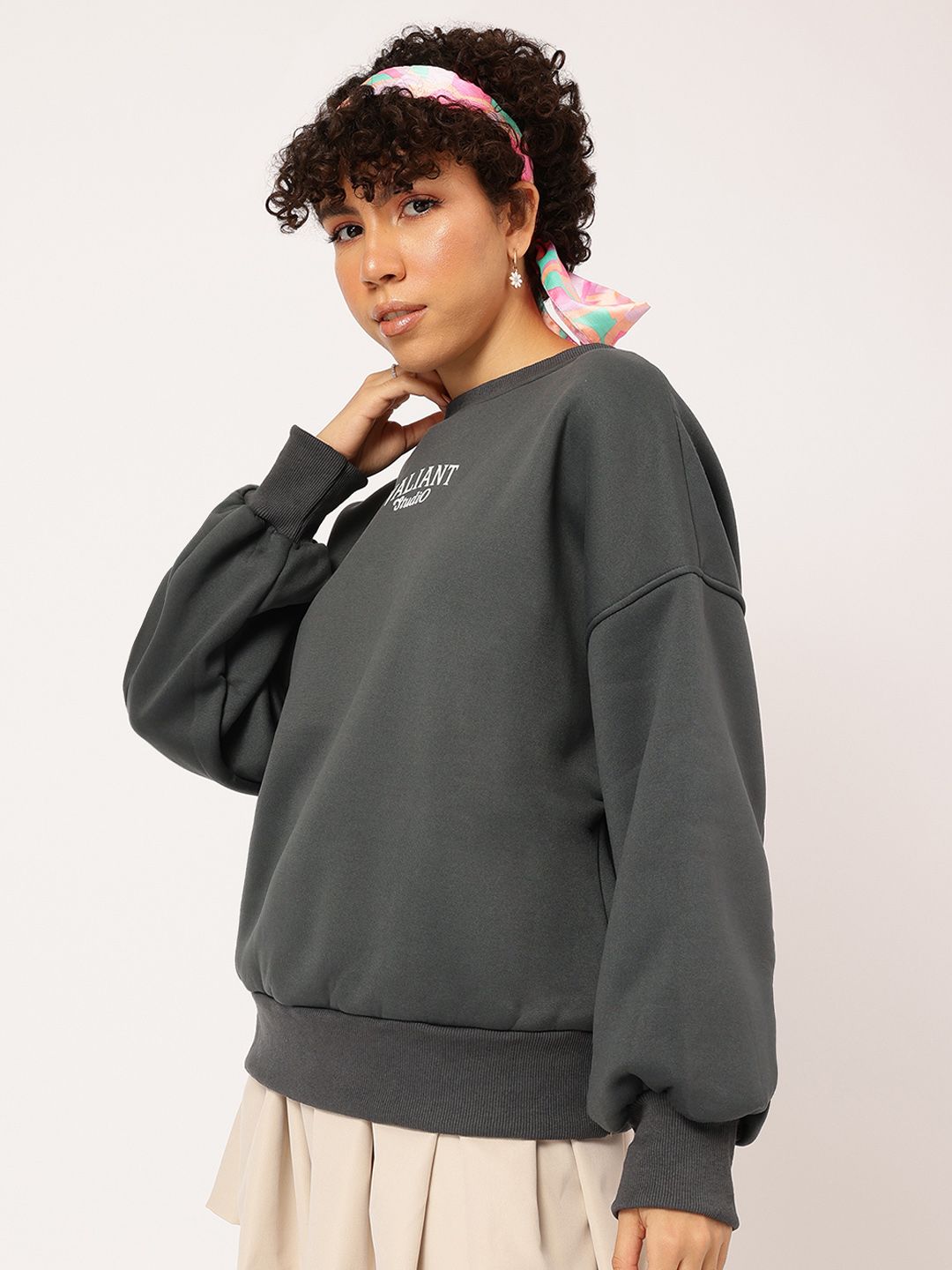 DressBerry Urban Chic Printed Oversized Sweatshirt