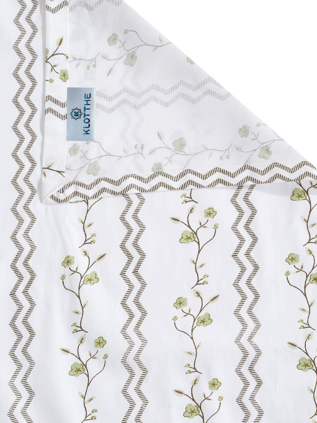 KLOTTHE White Floral 400 TC Cadar King dengan 2 Sarung Bantal