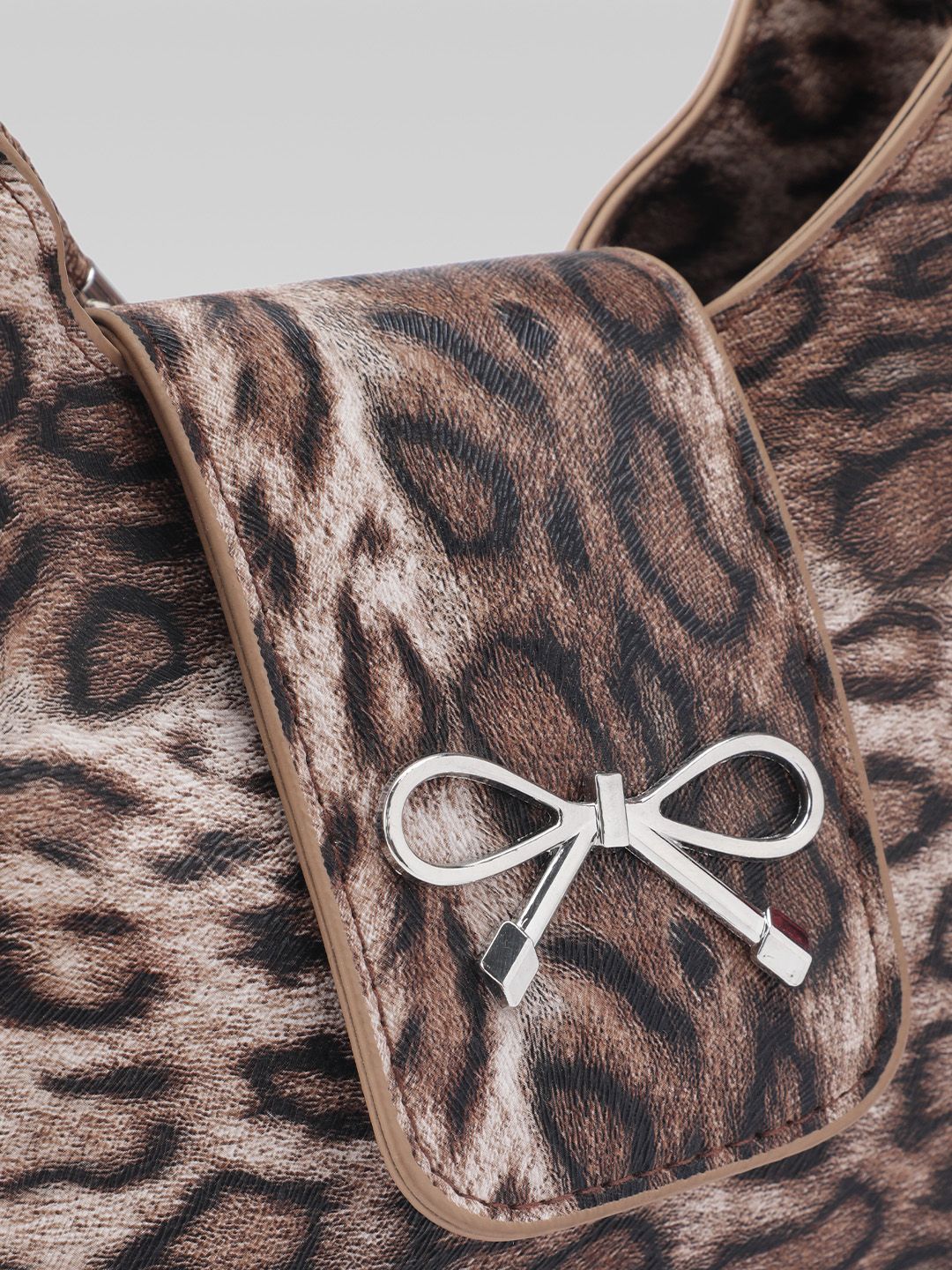 DressBerry Animal Print Sling Bag with Bow Detail