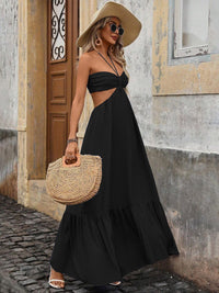 Berrylush Women Halter Neck Cut-Outs Fit & Flare Maxi Dress