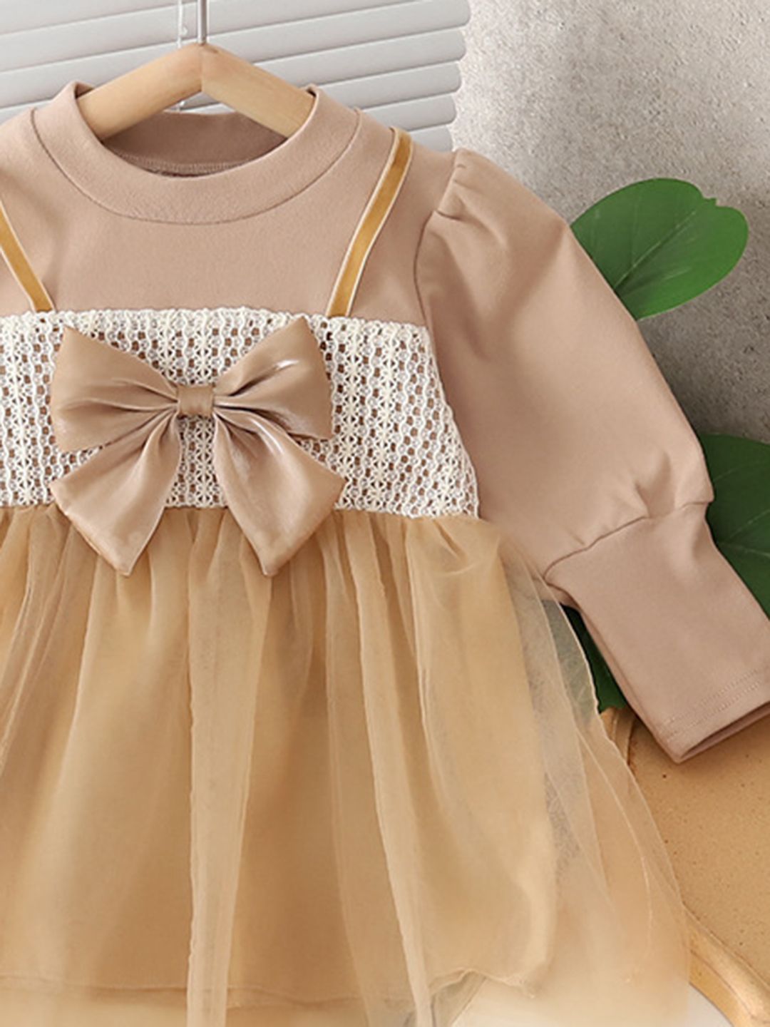 YK Girls Fit & Flare Bow Dress