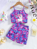 YK Girls Printed Top With Shorts Clothing Set