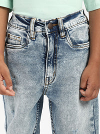 Nauti Nati Boys Textured Cotton Regular Fit Mid-Rise Stretchable Jeans