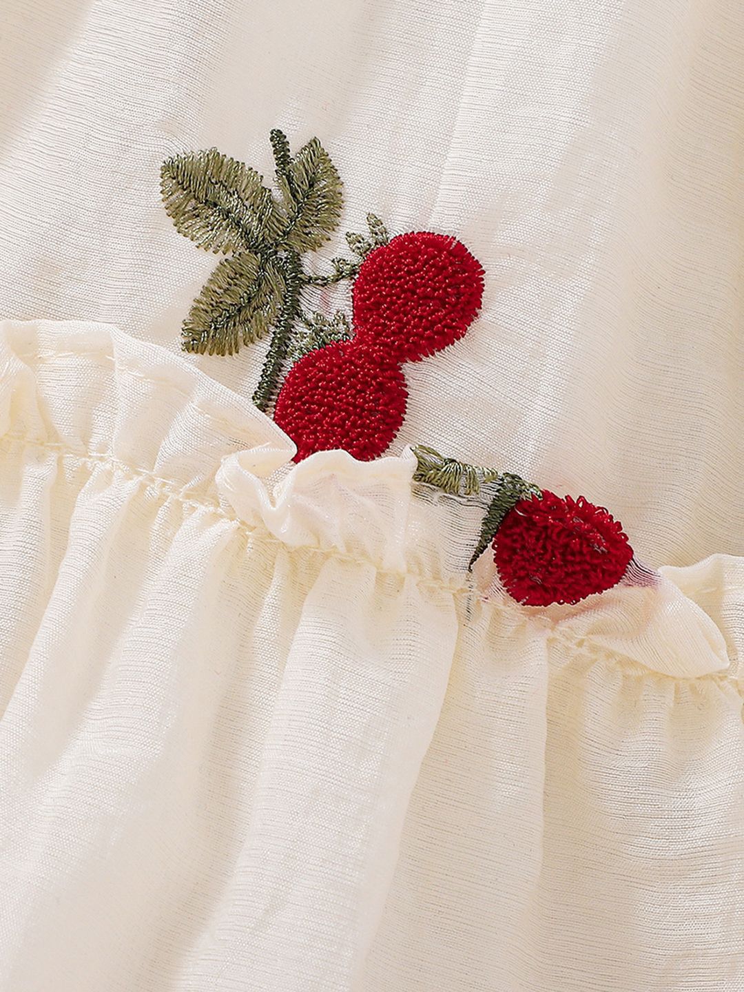 YK Girls Floral Embroidered Dress