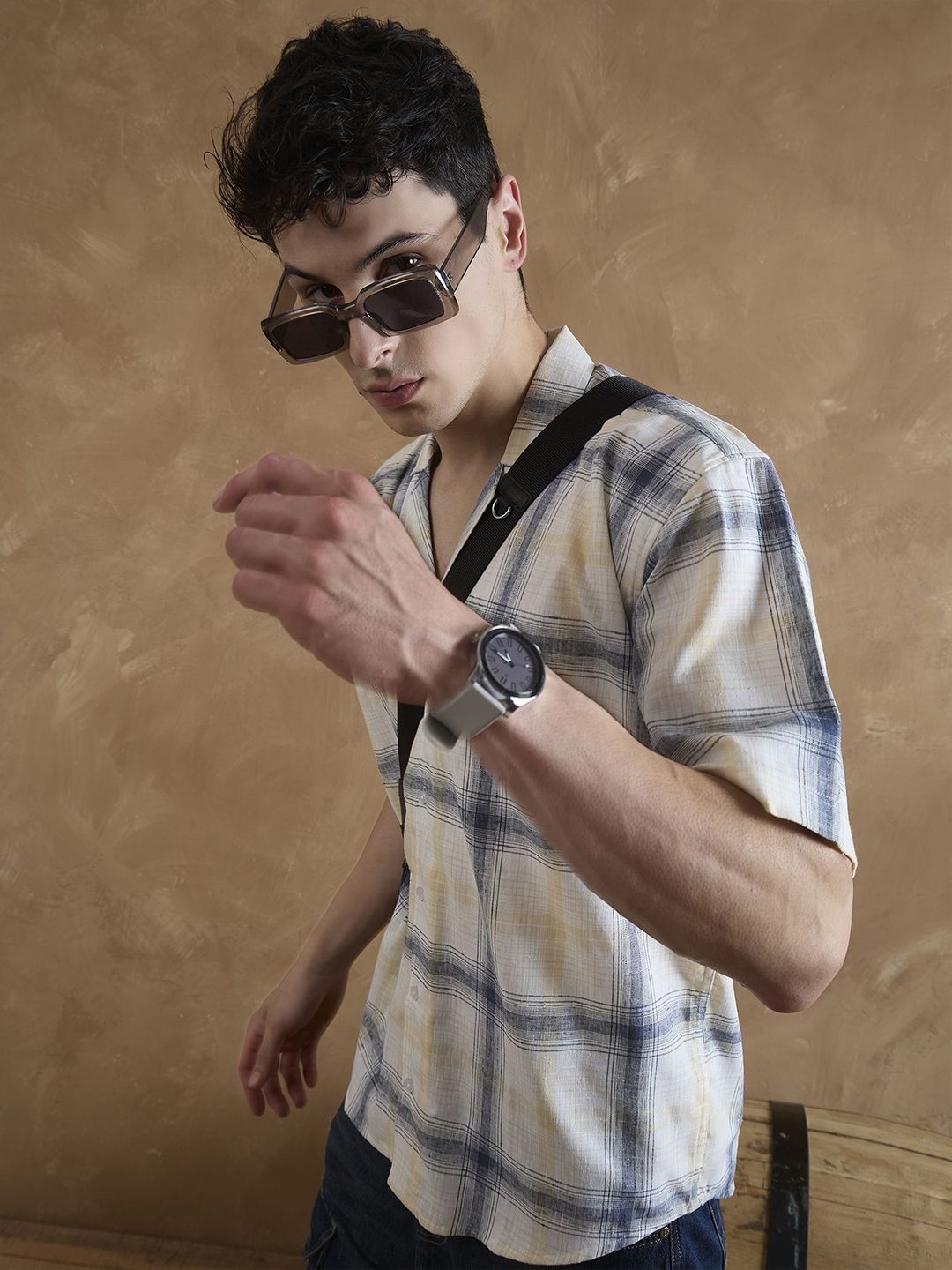 DENNISON Baju Kolar Cuban Bersaiz Besar Lelaki