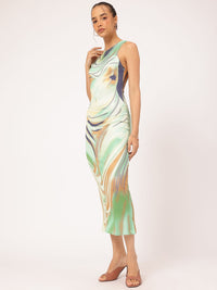 DressBerry Abstract Printed Midi Sheath Dress