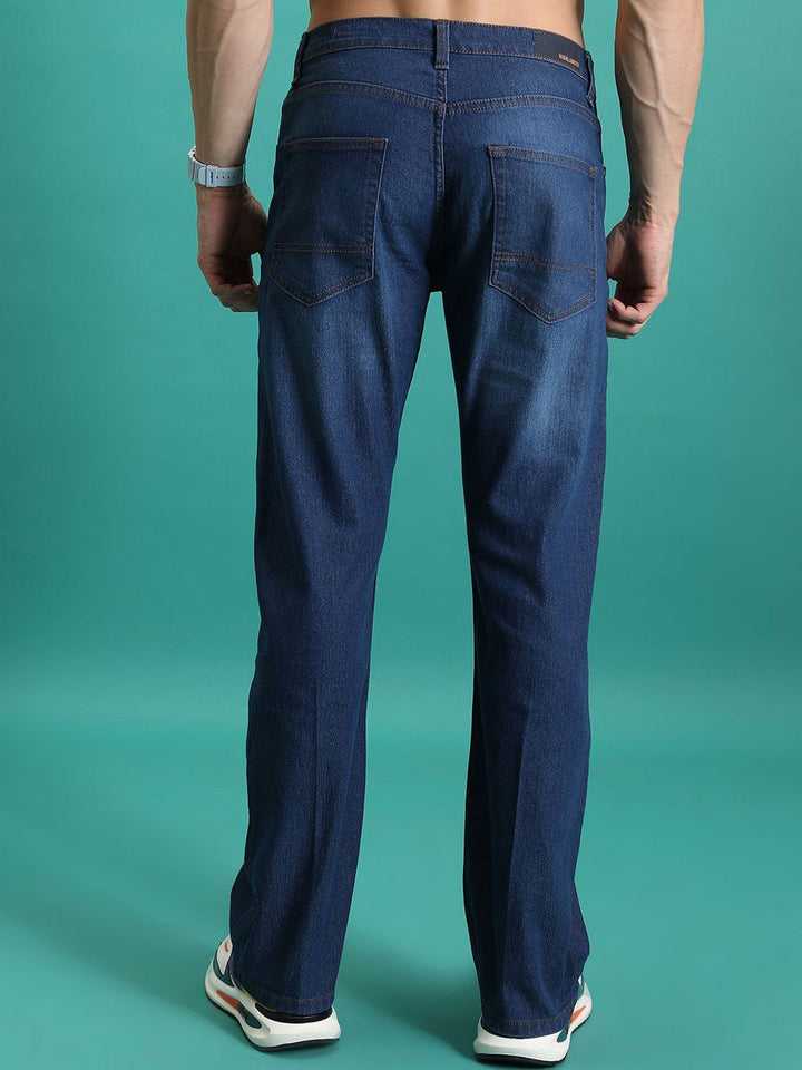 HIGHLANDER Men Straight Fit Mid-Rise Light Fade Stretchable Jeans