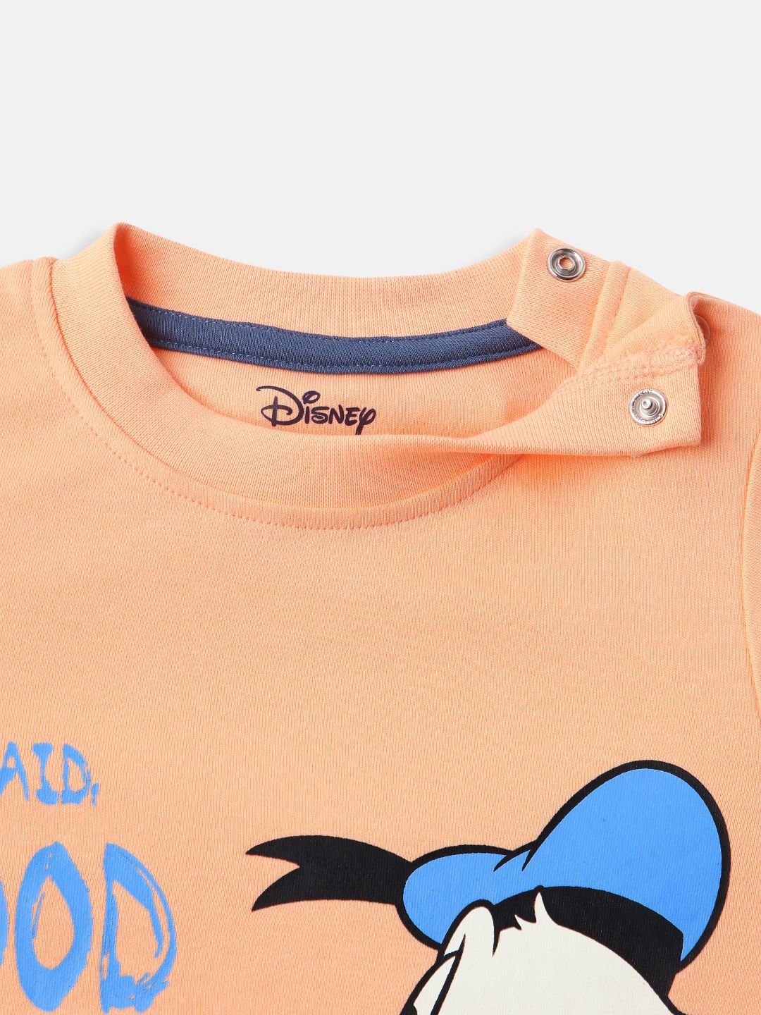 NautiNati Disney Donald Duck Baby Boys Orange Pure Cotton T Shirt