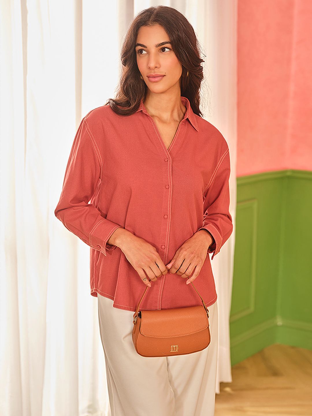 AND Shirt Collar Relaxed Fit Top