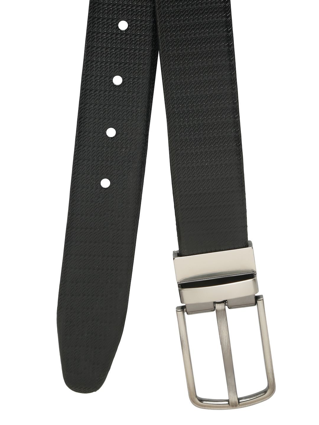 Teakwood Leathers Men Textured Leather Reversible Formal Belt