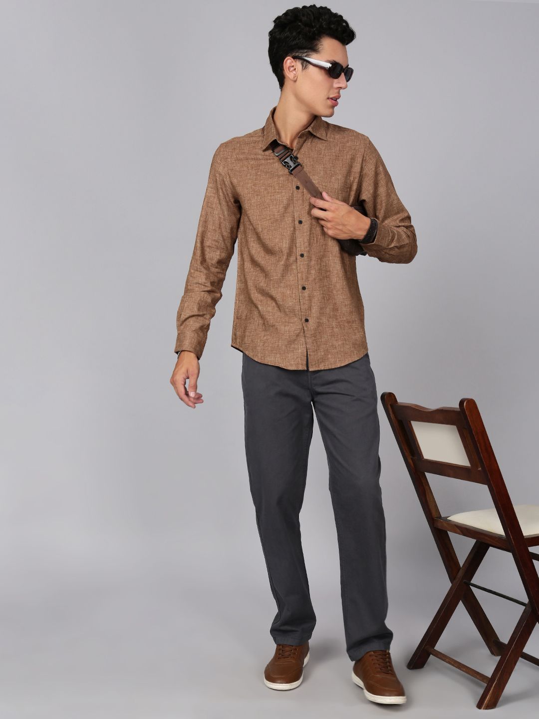 Bene Kleed Relaxed Fit Spread Collar Casual Shirt