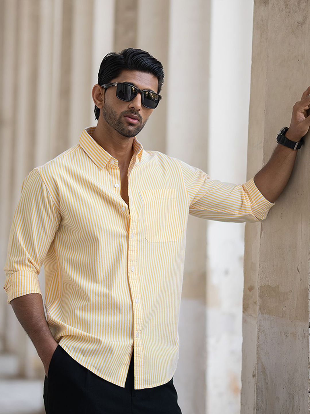 Powerlook Men Opaque Striped Casual Shirt