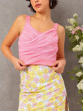 DressBerry Barbiecore Ruffle Trim Ribbed Crop Top