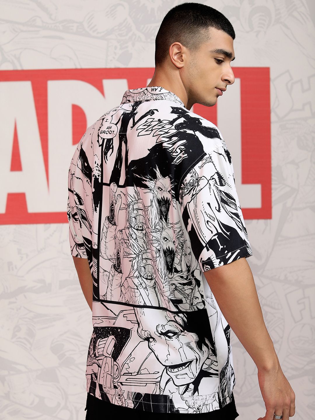 Highlander Men Grafik Bercetak Bahu Lengan Kasual