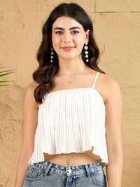 Berrylush Women Solid Crop A-Line Top