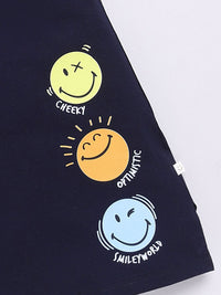 Happy Faces Kids Girls Typography Printed Pure Cotton Longline T-Shirt