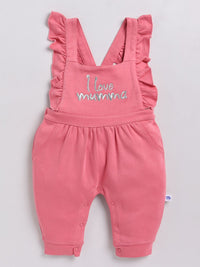Moms Love Infants Girls Cotton Ruffled Dungarees with T-shirt