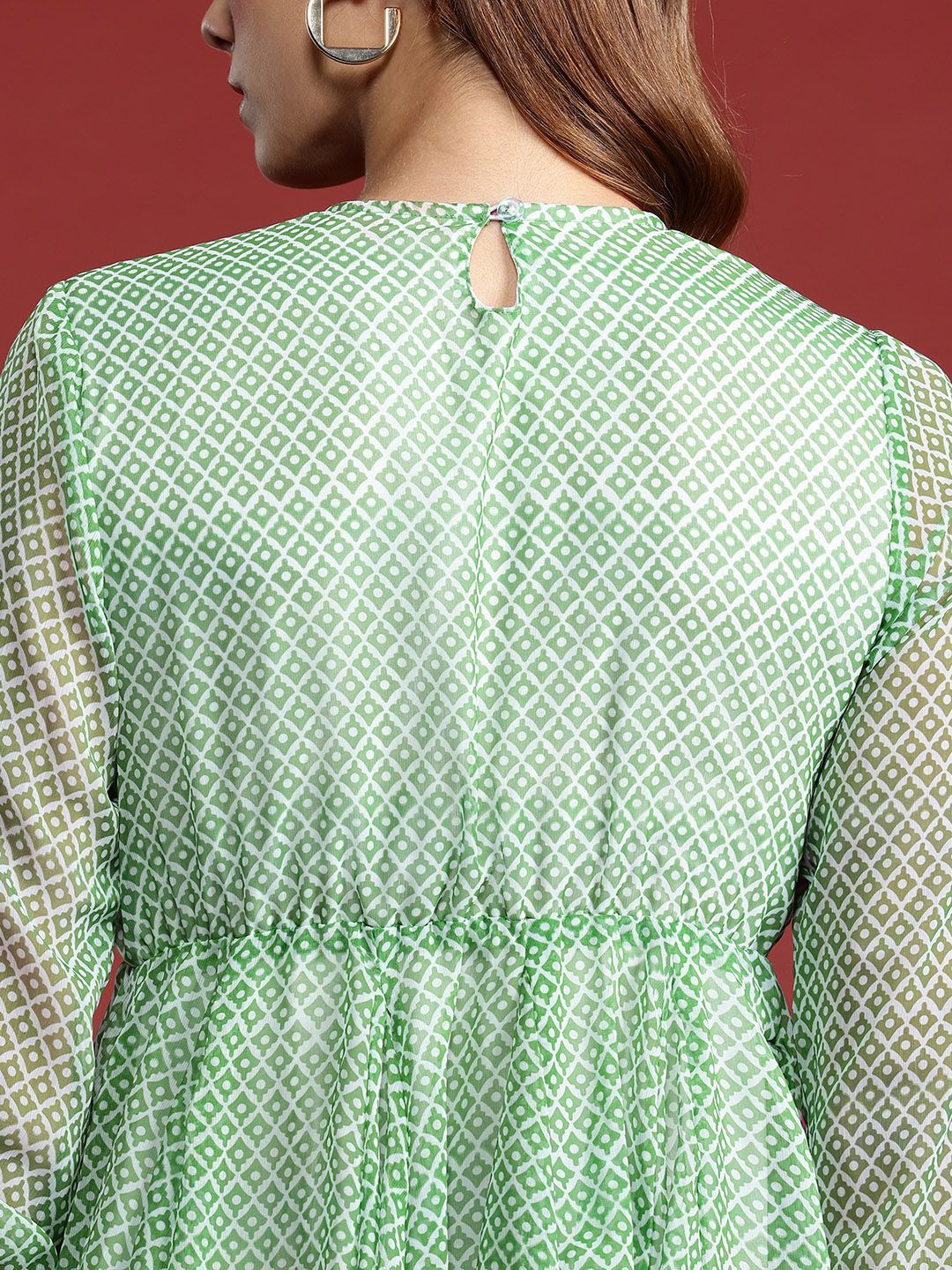 all about you Printed Semi-Sheer Fit & Flare Dress