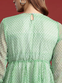 all about you Printed Semi-Sheer Fit & Flare Dress