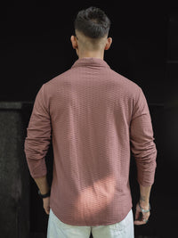 Powerlook Men Self Design Polo Collar T-shirt