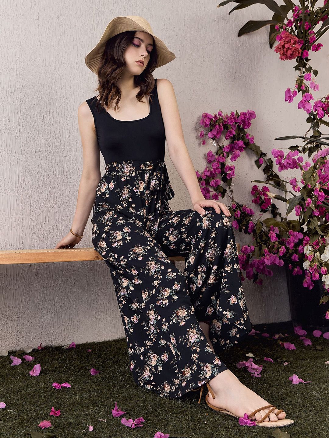 Berrylush Printed Culotte Jumpsuit