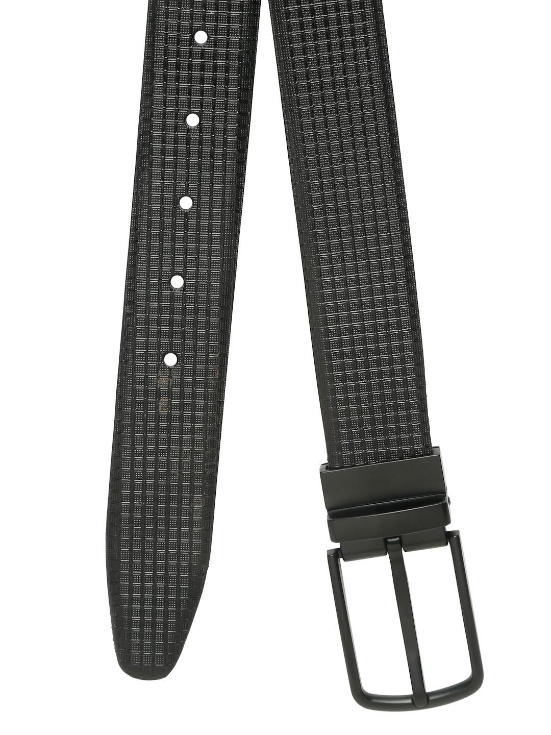 Teakwood Leathers Men Textured Leather Reversible Formal Belt