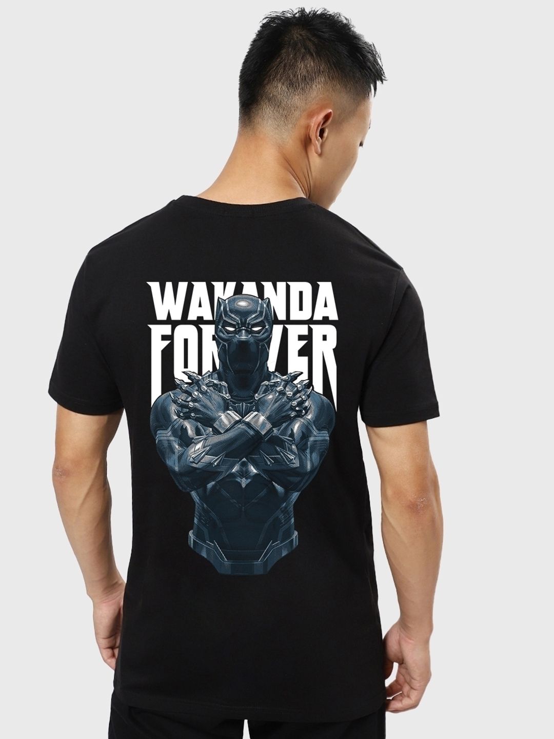 Bewakoof Pure Cotton Black Printed T-shirt