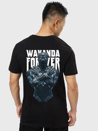 Bewakoof Pure Cotton Black Printed T-shirt