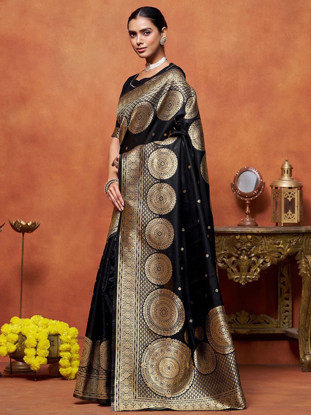KALINI Woven Design Zari Banarasi Saree