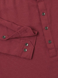 VASTRADO Woven Design Mandarin Collar Straight Short Kurta