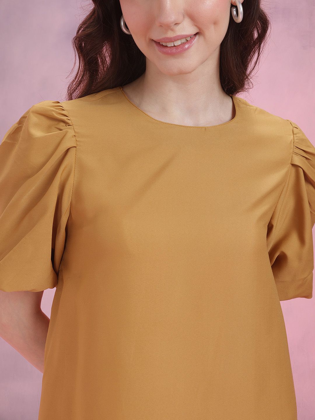 DressBerry Puff Sleeve A-Line Dress