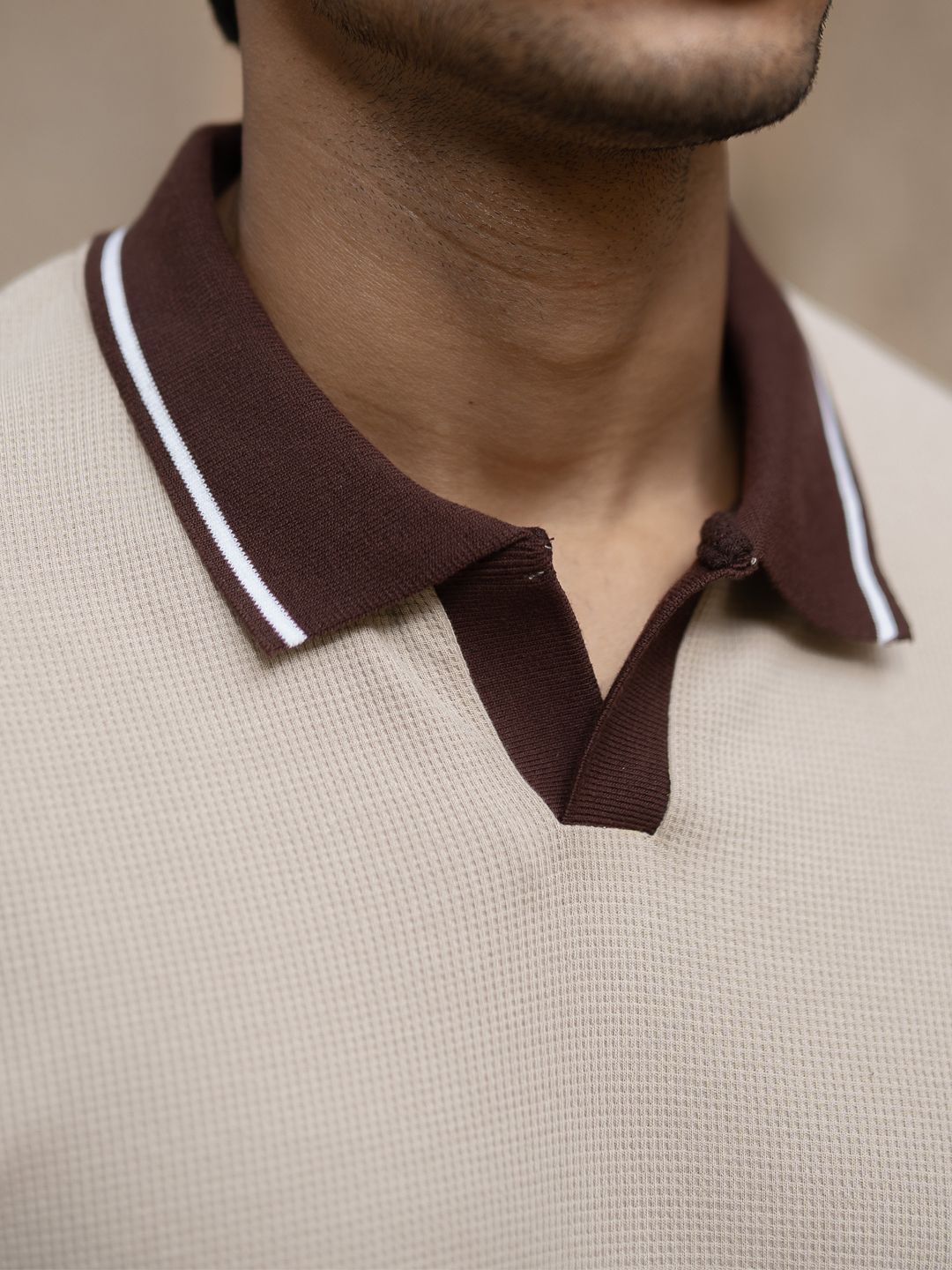 Powerlook Men Contrast Polo Collar T-shirt