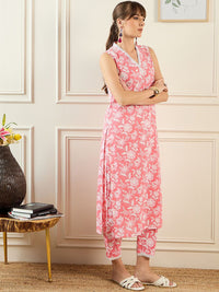 Indo Era Women Pink Kurta Sets