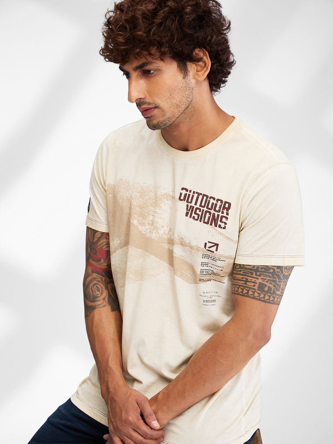 SPYKAR Men Typography Pockets Slim Fit T-shirt