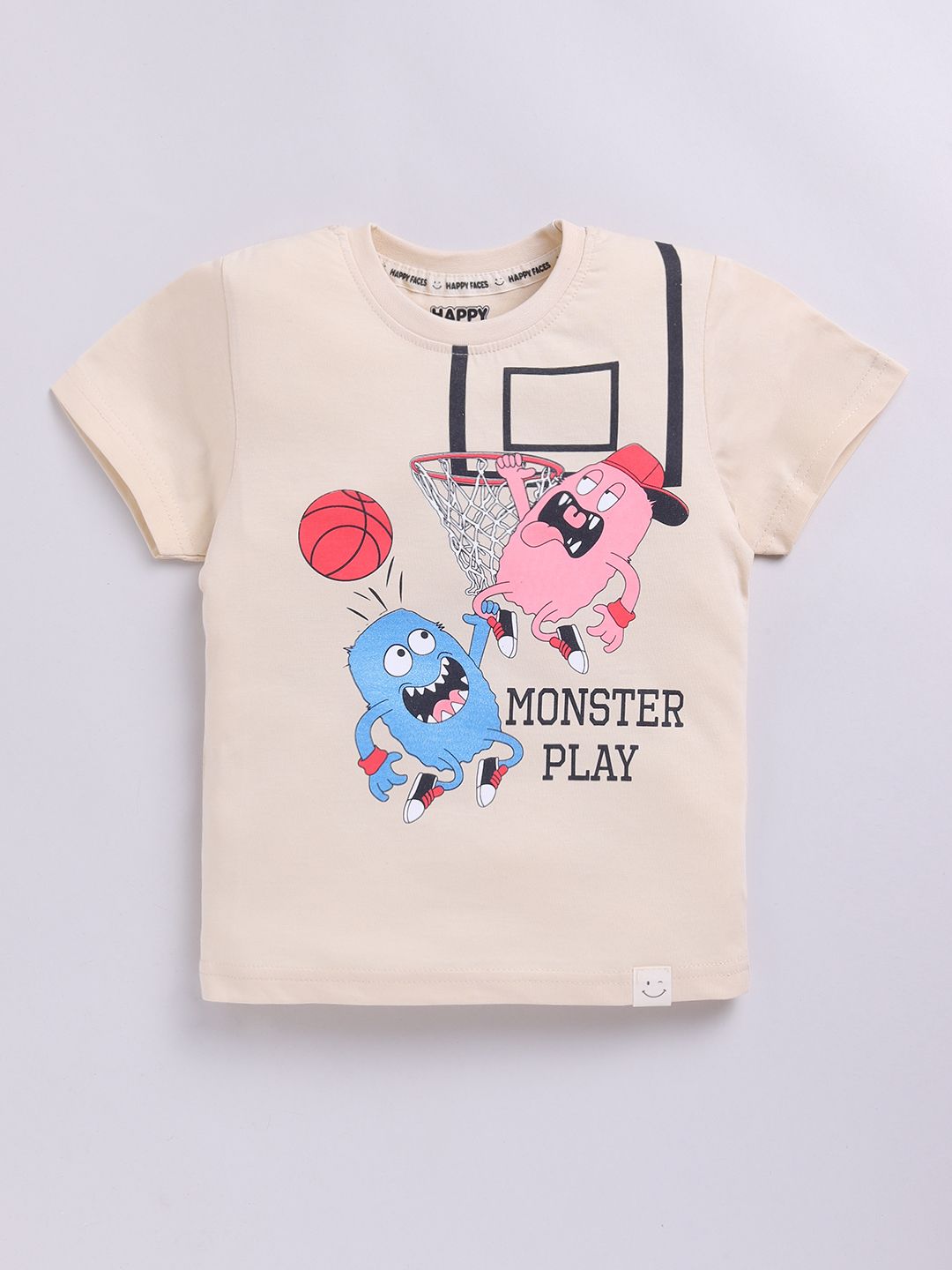 Happy Faces Boys Graphic Print Pure Cotton T-shirt