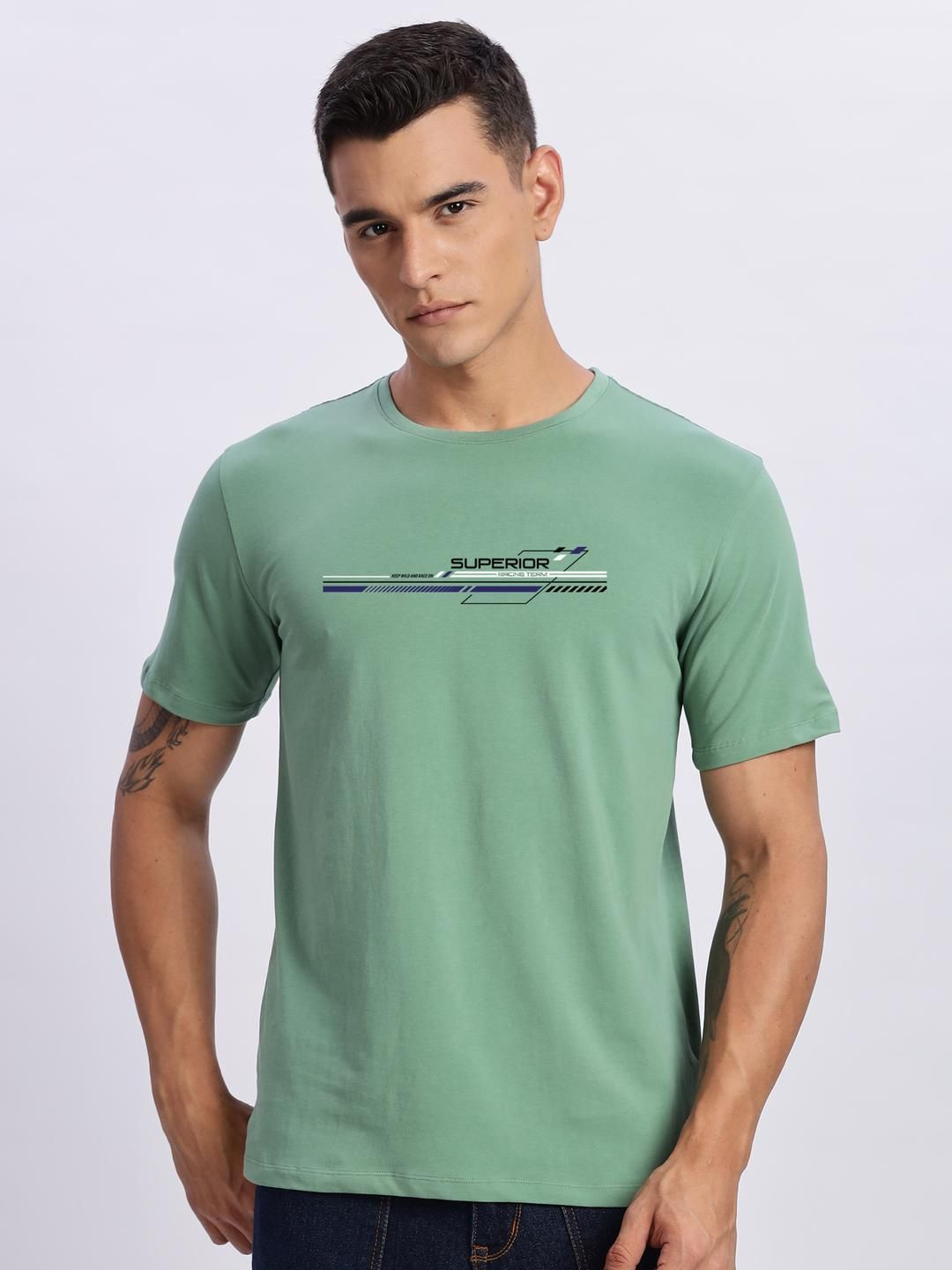 ADRO Men Sea Green Tshirts