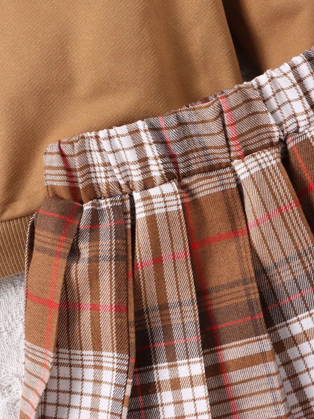 YK Girls Printed Top With Skirt Clothing Set