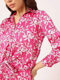 DressBerry Floral Garden Party Tie-Up Hem Shirt