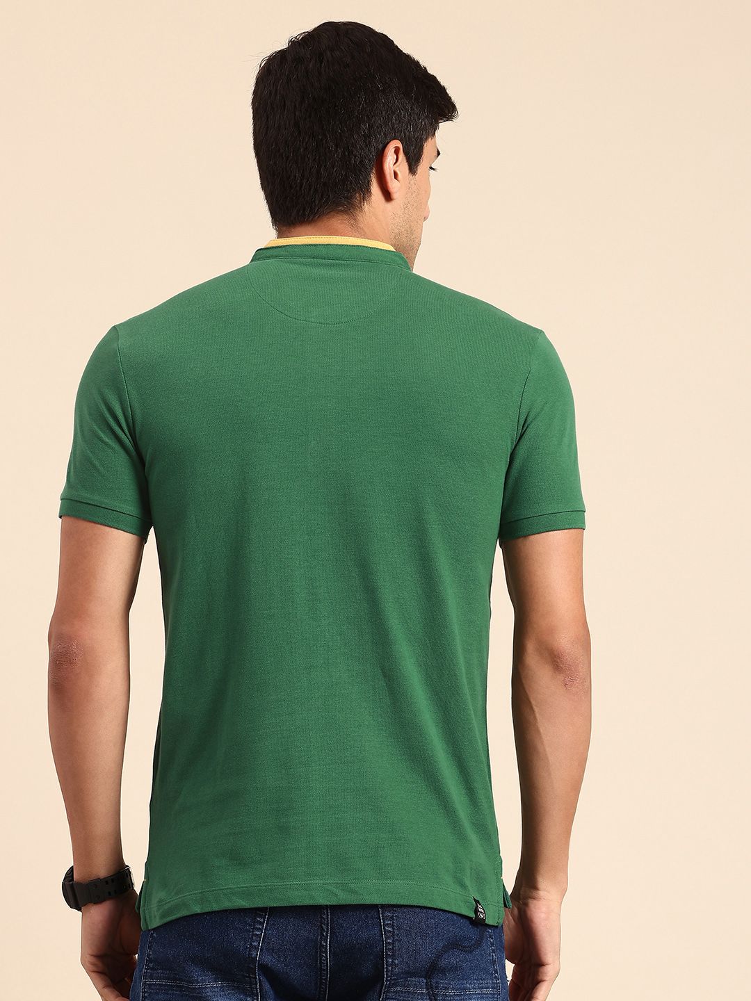 Being Human Henley Neck Pure Cotton T-shirt