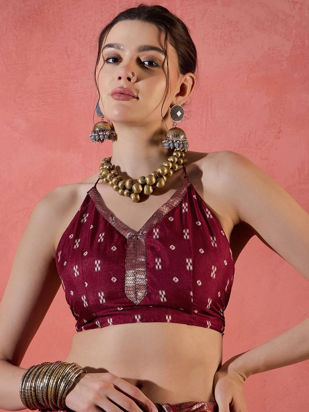 Saree mall Striped Zari Silk Blend Sungudi Sarees