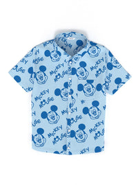 NautiNati Disney Boys Cotton Mickey Mouse Graphic Print Shirt with Chest Pocket