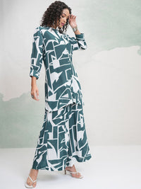 Vishudh Blue & White Printed Pure Cotton Shirt & Palazzo