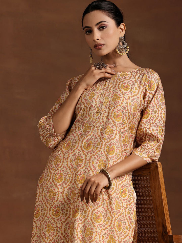 Libas Floral Printed Straight Kurta