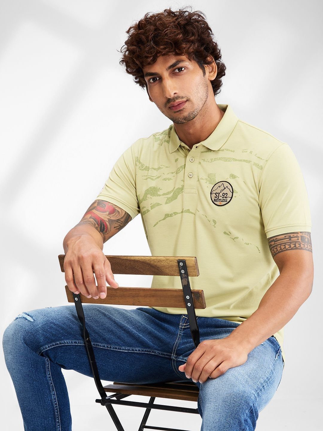 SPYKAR Men Polo Collar Applique Slim Fit T-shirt