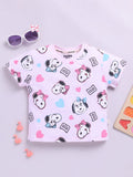 Happy Faces Girls Peanuts Printed Pure Cotton T-shirt