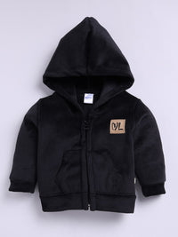 Moms Love Infant Boys Ribbed Velvet-Finish Pure Cotton Hooded Sweatshirt With Joggers