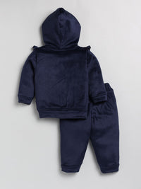 Moms Love Infant Girls Self Design Sweatshirt With Joggers