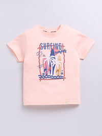 Happy Faces Boys Pure Cotton Typography & Graphic Printed T-shirt