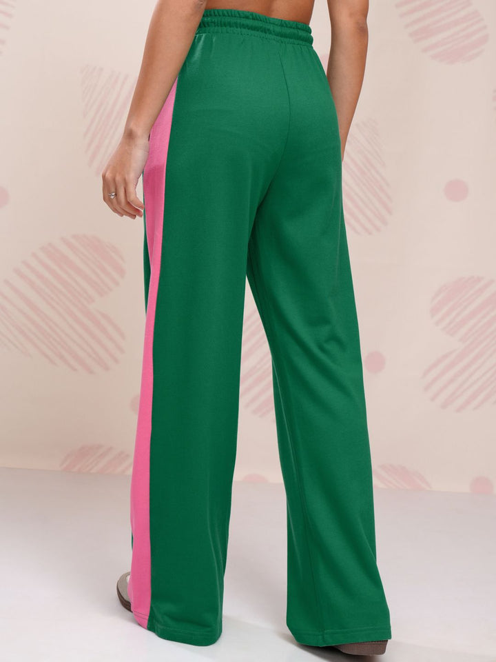 Tokyo Talkies Women Typography Printed Flared High Rise Trousers