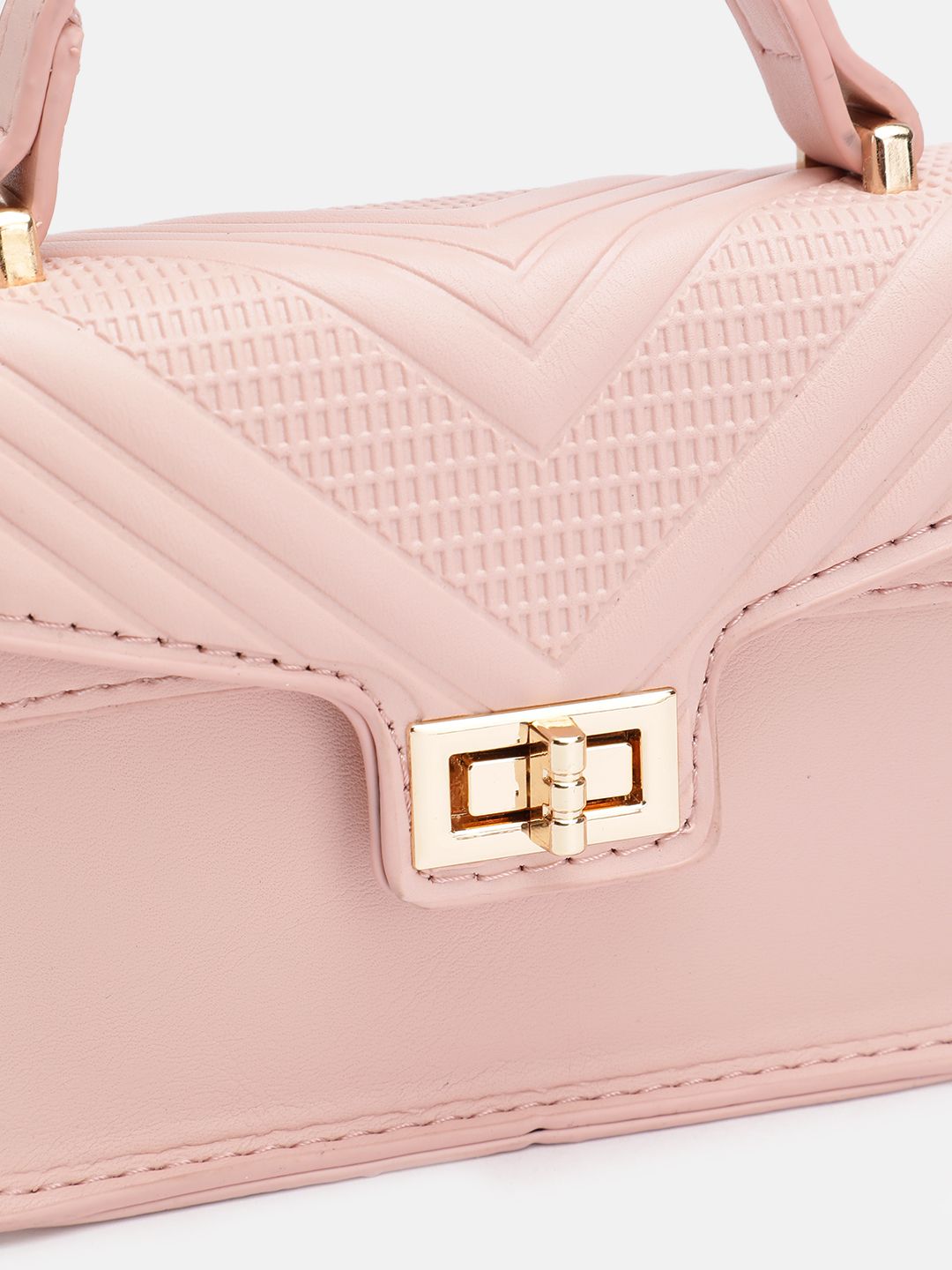 DressBerry Textured Structured Satchel Bag